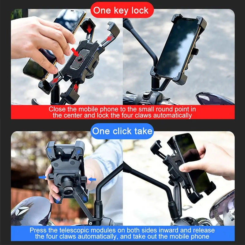 Bicycle Phone Holder Bicycle Motorcycle Electric Vehicle Navigation Mobile Phone Holder Shockproof Bike Handlebar Holder Stand