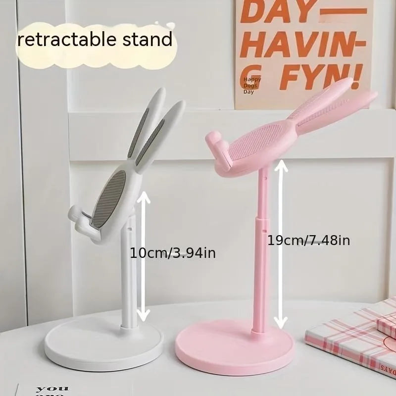 Cartoon Bunny Desktop Mobile Phone Holder Stand Smartphone Tablet Bracket Adjustable Telescopic Lifting Lazy Bracket