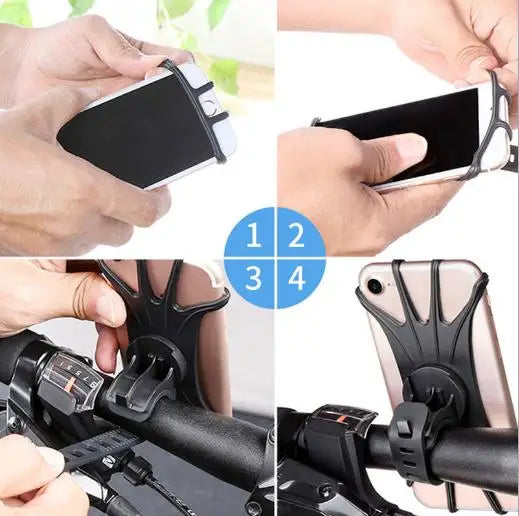 Universal Bicycle Shockproof Silicone Mount Phone Holder Stand